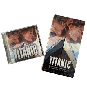 Titanic Widescreen VHS Double Tape and Soundtrack CD